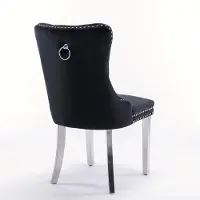 Selius Set di due eleganti sedie da pranzo imbottite, dal design moderno e rivestite in tessuto capitoné, disponibili in un raffinato colore nero