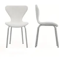 Selius Sedia da pranzo - Sedia a conchiglia - Sgabello da bar - Sedia da cucina - Sedia - Rivestimento bianco