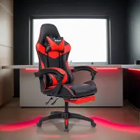 Selius Sedia da gioco con design ergonomico, sedia da ufficio regolabile con cuscini e poggiapiedi