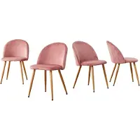 Selius Sedia da pranzo - Sedia - Poltrona - Sedia da cucina - Sedia da scrivania - Set da 4 - Rivestimento in ecopelle rosa