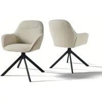 Selius Sedia da pranzo - Sedia girevole - Sedia a conchiglia - Sedia da cucina - Sedia - Set di 2, colore beige - Girevole a 360 gradi