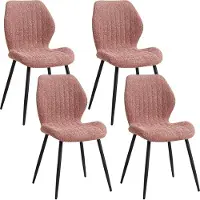 Selius Set di 4 sedie da pranzo - Con schienale - Poltrone - Sedie per il soggiorno - Sedie a conca - Tessuto di lino confortevole