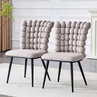 Selius Sedia da pranzo - Sedia - Sedia a conchiglia - Set di sedie - Sedia di design - Velluto grigio chiaro - Gambe in metallo nero
