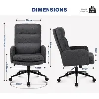 Selius Sedia da ufficio - Sedia per computer - Sedia da scrivania - Sedia da gaming - Poltrona - Rivestimento in cashmere - Altezza regolabile