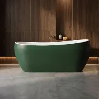Elusso Vasca da bagno verde freestanding da 170 cm in composito, sifone in omaggio