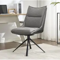 Selius Sedia da ufficio - Sedia da lavoro - Sedia per studio - Sedia senza rotelle - Grigio lino