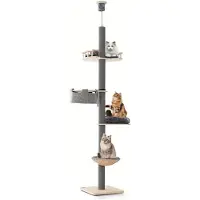 Selius Albero per gatti - Tiragraffi - Torre per gatti - Tiragraffi per gatti - Casa per gatti - Altezza regolabile da 236 a 271 cm