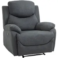 Selius Poltrona relax - Sedia lounge - Poltrona per la TV - Poltrona reclinabile - Design ergonomico - Rivestimento in lino grigio scuro