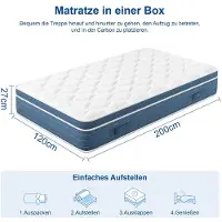 Selius Materasso ibrido Queen con molle insacchettate e elegante bordino imbottito