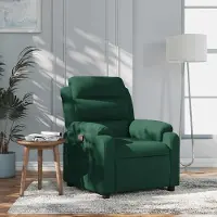 Selius Poltrona - Sedia regolabile - Poltrona per la TV - Poltrona relax - Tessuto velluto verde scuro - Regolabile fino a 135 gradi