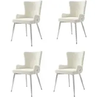 Selius Sedie da pranzo - Sedie in velluto - Sedie di design - Gambe in metallo - Set da 4 - Comode