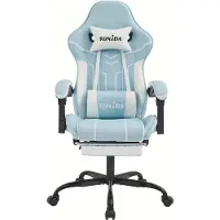 Selius Sedia da gaming - Sedia per videogiochi - Sedia per PC - Sedia da studio - Sedia da scrivania - Include poggiapiedi - Design ergonomico