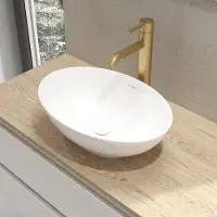 OLTENS-BIURO Lavabo da appoggio ovale OLTENS Etne, 40 x 33 cm, con tecnologia SmartClean