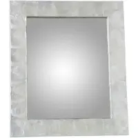 Dripio Specchio da tavolo in madreperla, dimensioni 32x27 cm, superficie interna 19x24 cm