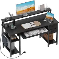 Dripio Scrivania con 2 cassetti, dimensioni 120x50 cm, colore nero