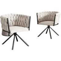 Selius Sedia da pranzo - Set da 2 - Sedia girevole - Sedia - Sedia confortevole - Design ergonomico - Funzione girevole a 360°