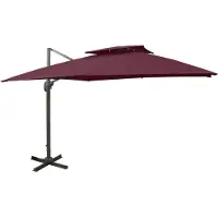 Selius Ombrellone - Ombrellone girevole - Ombrellone da giardino - Ombrellone a sospensione - Ombrellone parasole - Rotazione a 360° - Alluminio, 3 x 3 metri