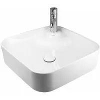 OLTENS-BIURO OLTENS Lavabo da incasso quadrato, 42,5 x 42,5 cm, con foro per rubinetto, dotato di tecnologia SmartClean
