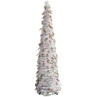 Merkloos Albero di Natale pieghevole, altezza 152 cm, adatto per interni ed esterni