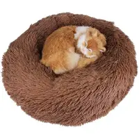 Sonstiges Cuccia rotonda riscaldante per animali domestici, traspirante, in peluche, color marrone, diametro 50 cm