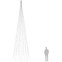 vidaXL Albero di Natale a LED per pennone Multicolore 1134 LED 800 cm
