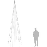 vidaXL Albero di Natale a LED per pennone blu 732 LED 500 cm
