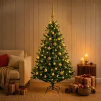 Syfax Albero di Natale Artificiale con Palline 120 cm 150 LED