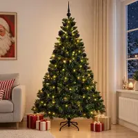 Syfax Albero di Natale Artificiale con Palline 210 cm 300 LED