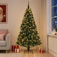 Syfax Albero di Natale Artificiale con Palline 210 cm 300 LED