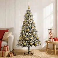 Syfax Albero di Natale Artificiale con Palline 120 cm 150 LED