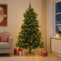 Syfax Albero di Natale Artificiale con Palline 210 cm 300 LED