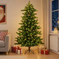 Syfax Albero di Natale artificiale 210 cm 300 LED Bianco caldo