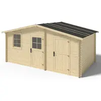 ALTANKA Casetta da giardino in legno - 15m2 - 5x3m - 28mm - colore: naturale