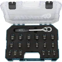 Makita E-30069 Impact Black Set di chiavi a cricchetto e bussole a percussione 1/2" 19 pezzi + cricchetto
