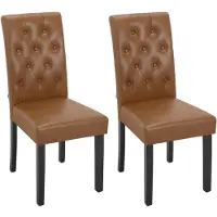 Selius Sedia - Sedie da pranzo - Set di 2 sedie da pranzo in ecopelle - Ergonomiche - Gambe in legno massello