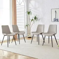 Selius Set di 4 moderne sedie da pranzo, con seduta in tessuto traspirante e gambe in metallo robusto