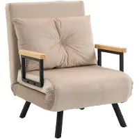 Selius Poltrona relax - Poltrona reclinabile - Poltrona da lounge - Design scandinavo - Cuscino beige con bottoni