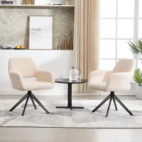 Selius Set di 2 sedie da pranzo moderne, girevoli a 180 gradi, con sospensioni e rivestimento morbido