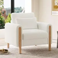 Selius Poltrona ergonomica bianca, con cuscino in memory foam e schienale robusto, ideale per il soggiorno e l'ufficio
