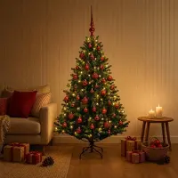 Syfax Albero di Natale Artificiale con Palline 120 cm 150 LED