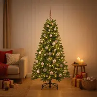 Syfax Albero di Natale artificiale con palline 120 cm 150 LED