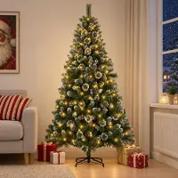 Syfax Albero di Natale artificiale 210 cm 300 LED Bianco caldo