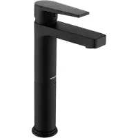 Merkloos Miscelatore per bagno, attacco da 1/2 pollice, monocomando, per acqua fredda, colore nero, per lavabo