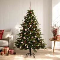 Syfax Albero di Natale artificiale con palline 150 cm 150 LED