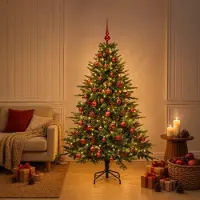 Syfax Albero di Natale artificiale con palline 120 cm 150 LED