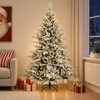 Syfax Albero di Natale Artificiale con Rami Pieghevoli 210 cm 300 LED
