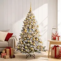 Syfax Albero di Natale artificiale con palline 120 cm 150 LED