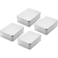 Merkloos Solidchoice - Set di 4 scatole portatili in metallo con coperchio, dimensioni 20 x 16 x 6,6 cm