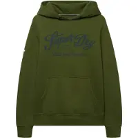 Superdry per uomo. M2014566A Felpa con cappuccio Vintage Script verde (XXL), Casual, Cotone