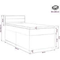 vidaXL Letto a molle con materasso e testata Taupe 90 x 200 cm in tessuto